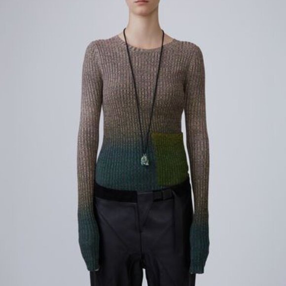 Acne Studios Rasha Mouline Space Dye Sweater Pink Green Size M - Picture 2 of 6